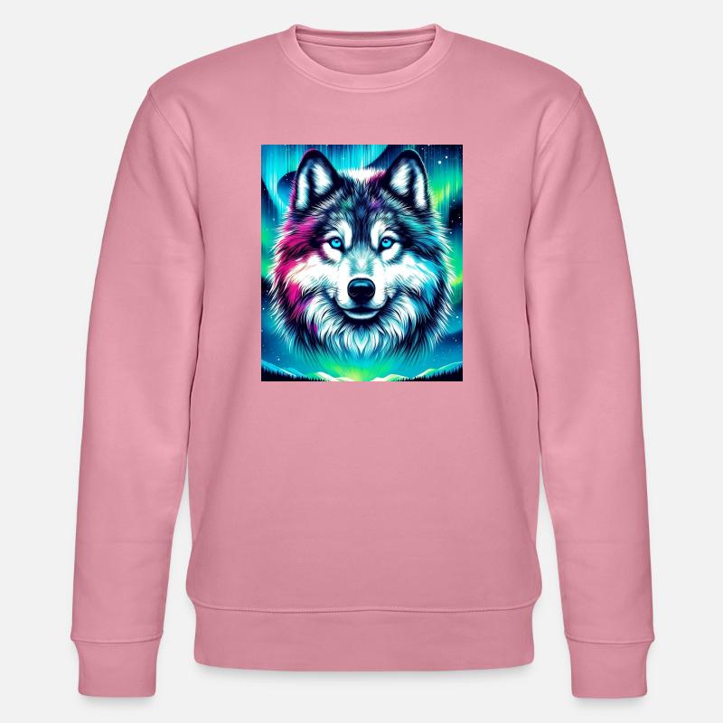 Wolf Husky Hund - Stanley/Stella Unisex Bio-Sweatshirt CHANGER  - Lila Traum
