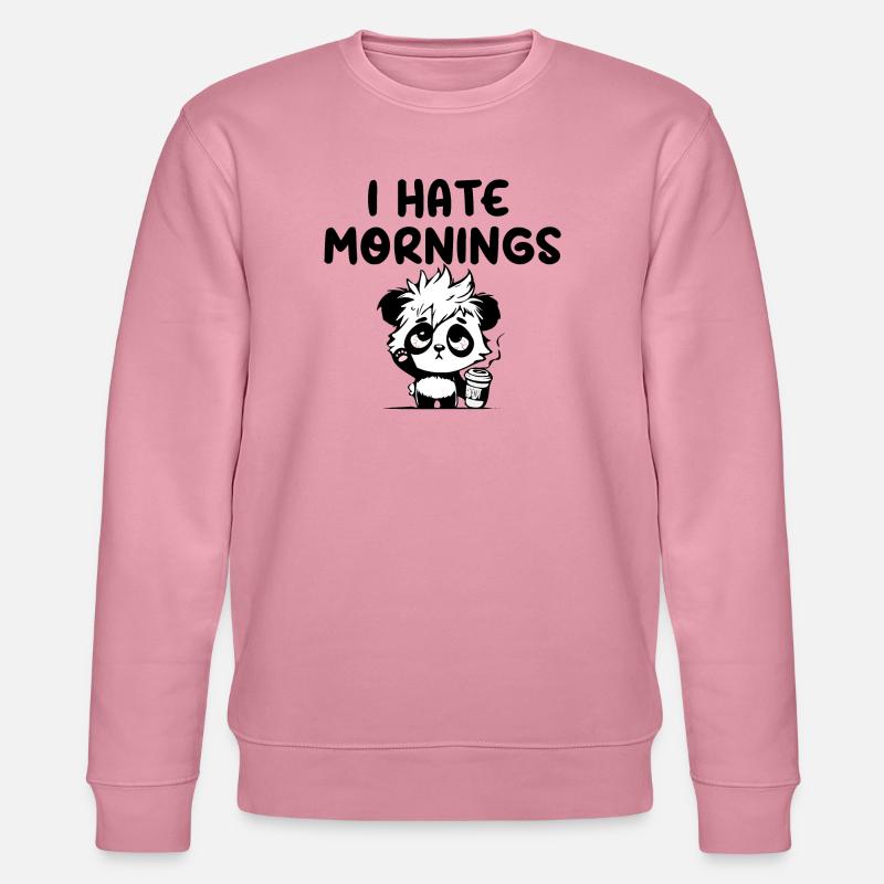 I hate mornings panda - Stanley/Stella CHANGER Unisex Organic Sweatshirt - lilac dream