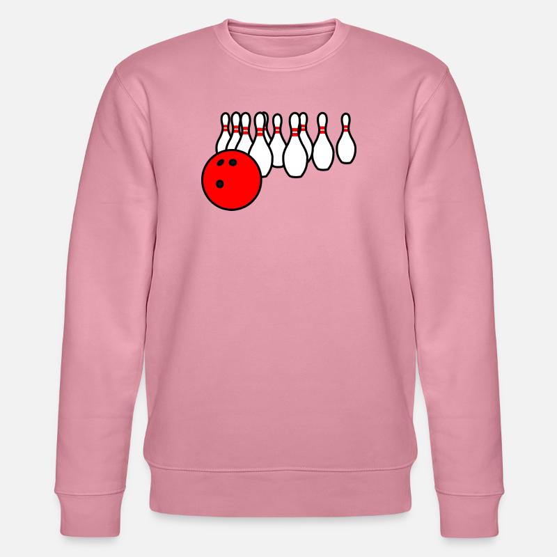 Bowlingkugel mit Pins - Stanley/Stella Unisex Bio-Sweatshirt CHANGER  - Lila Traum