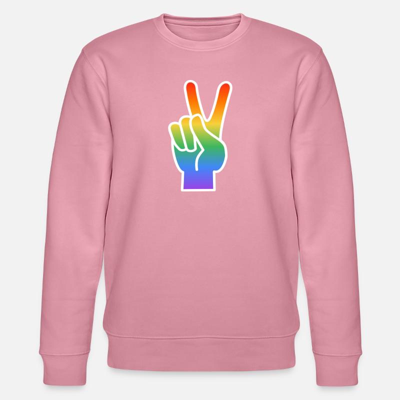 Regenbogen Peace Handzeichen - Stanley/Stella Unisex Bio-Sweatshirt CHANGER  - Lila Traum