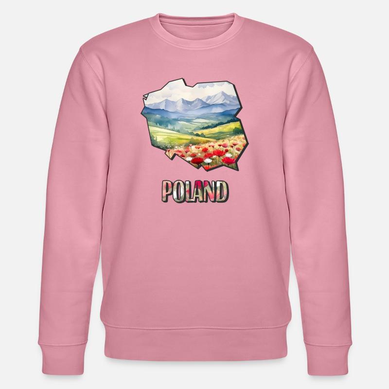 Carte à l’aquarelle Pologne - Sweat bio CHANGER Stanley/Stella Unisexe - lilas onirique