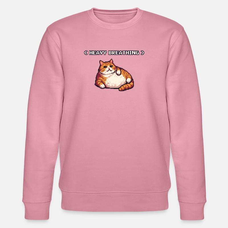 Chonky Pixel Cat Heavy Breathing - Stanley/Stella Unisex Bio-Sweatshirt CHANGER  - Lila Traum