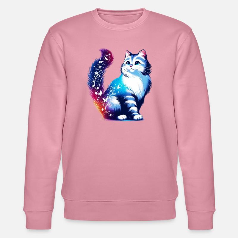 Katze - Stanley/Stella Unisex Bio-Sweatshirt CHANGER  - Lila Traum