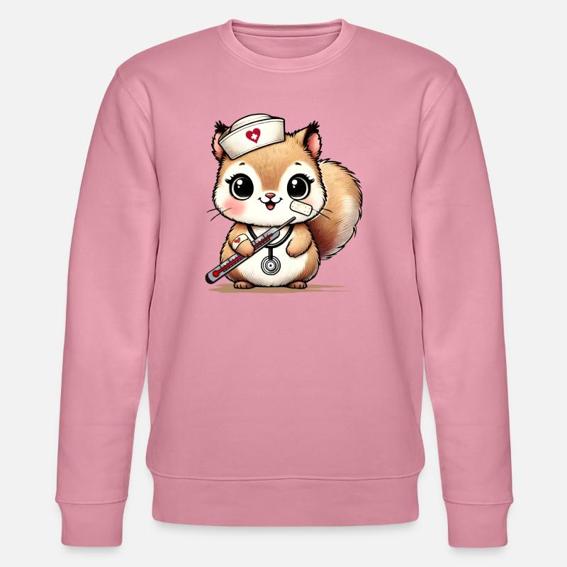 Bezauberndes Eichhörnchen als Krankenschwester - Stanley/Stella Unisex Bio-Sweatshirt CHANGER  - Lila Traum