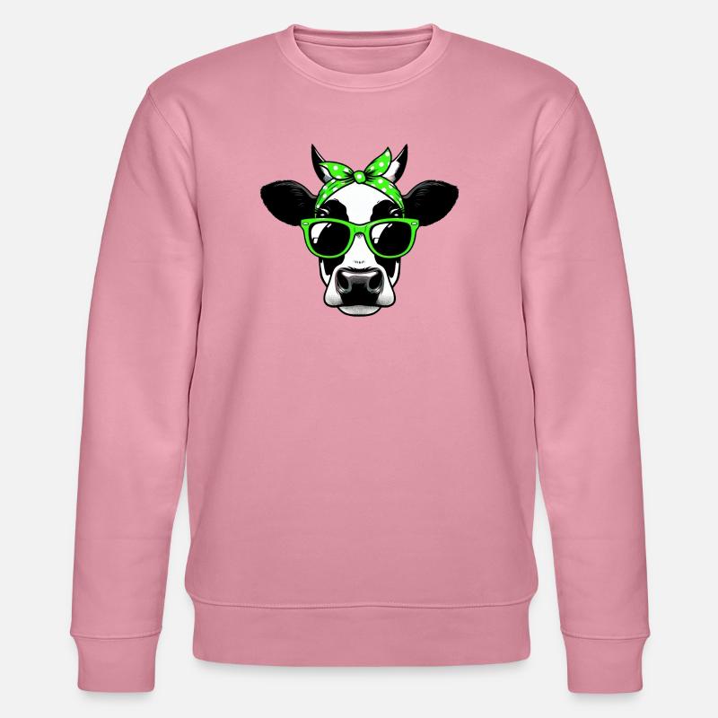 Vache avec lunettes de soleil - Sweat bio CHANGER Stanley/Stella Unisexe - lilas onirique