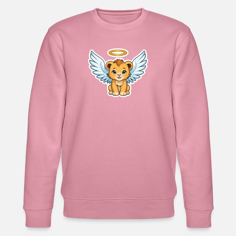 Lion ange aux ailes - Sweat bio CHANGER Stanley/Stella Unisexe - lilas onirique