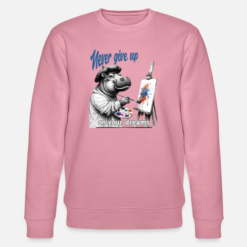 Gib niemals auf Painter Hippo - Stanley/Stella Unisex Bio-Sweatshirt CHANGER  - Lila Traum