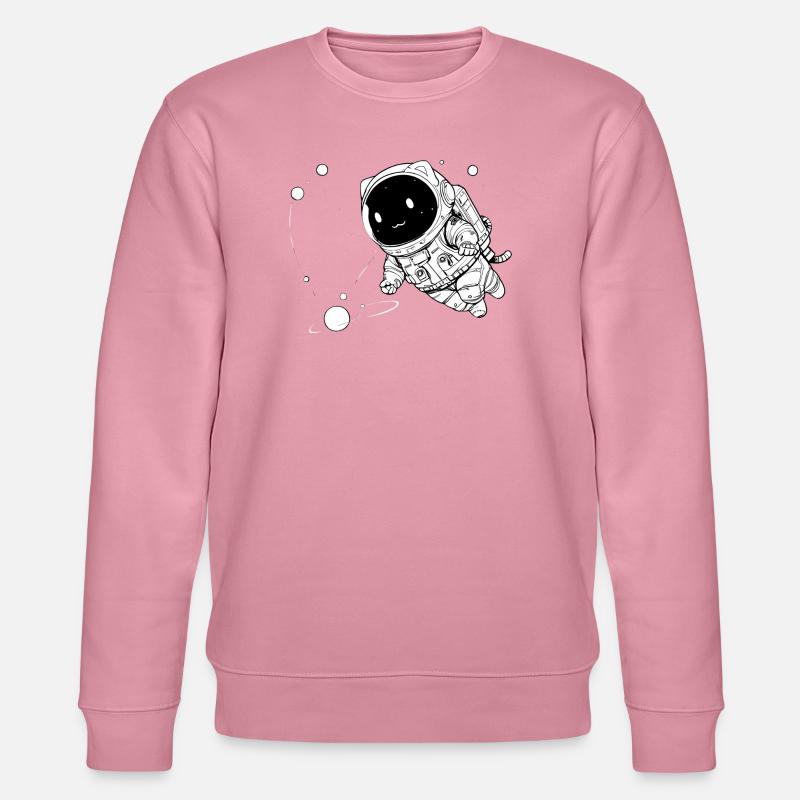 Funny Galactic Cat Floating in Space - Stanley/Stella CHANGER Unisex Organic Sweatshirt - lilac dream