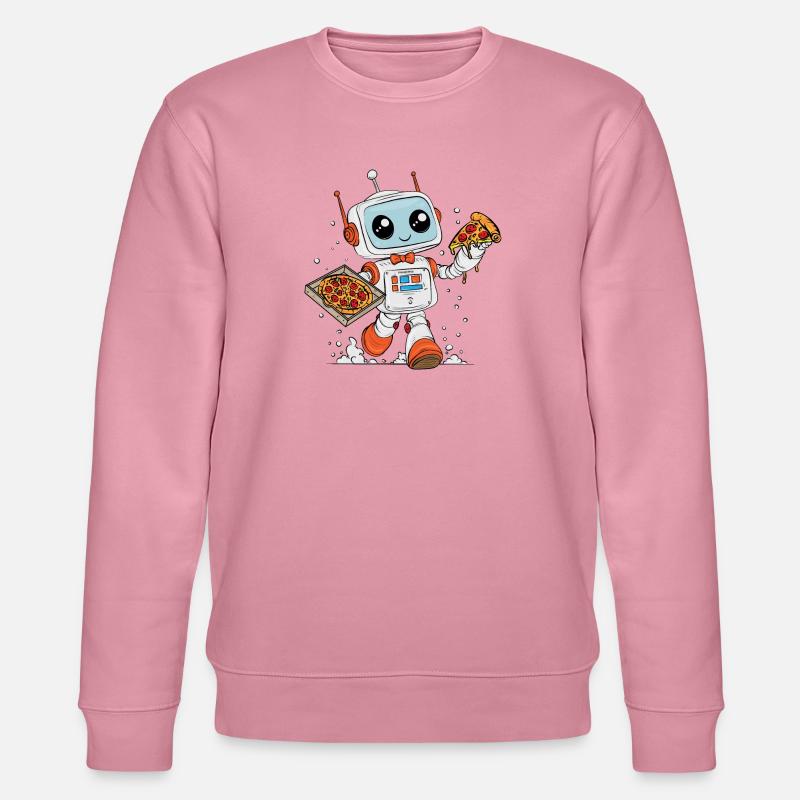 PizzaRobot– Multitask-Roboter, der Pizza Liefert - Stanley/Stella Unisex Bio-Sweatshirt CHANGER  - Lila Traum