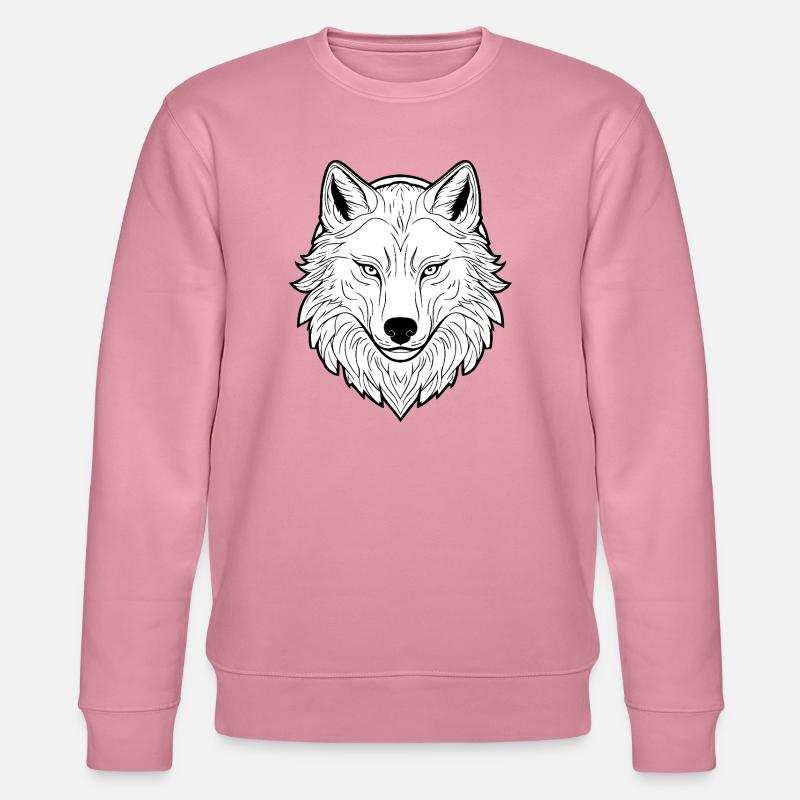 Gewaltiger Wolf Kopf Illustration - Stanley/Stella Unisex Bio-Sweatshirt CHANGER  - Lila Traum