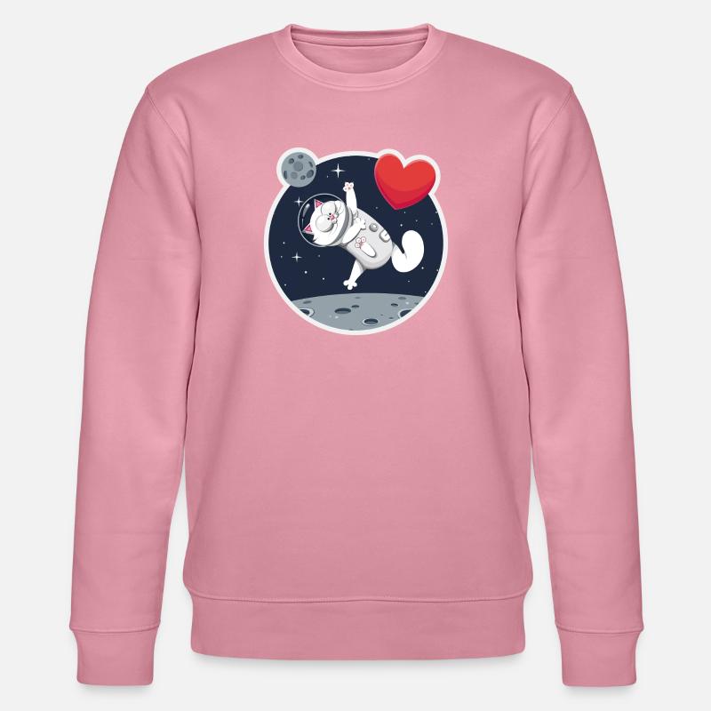 Einsame Astronautin Katze fängt Herz - Stanley/Stella Unisex Bio-Sweatshirt CHANGER - Lila Traum