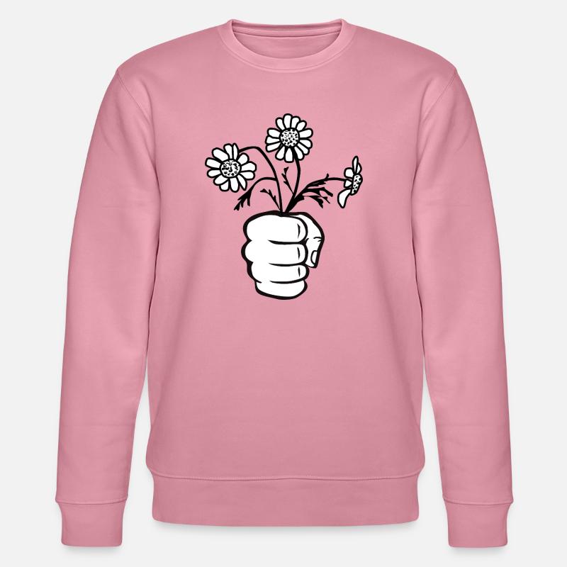 Faust/Hand mit Blumenstrauß - Stanley/Stella Unisex Bio-Sweatshirt CHANGER  - Lila Traum
