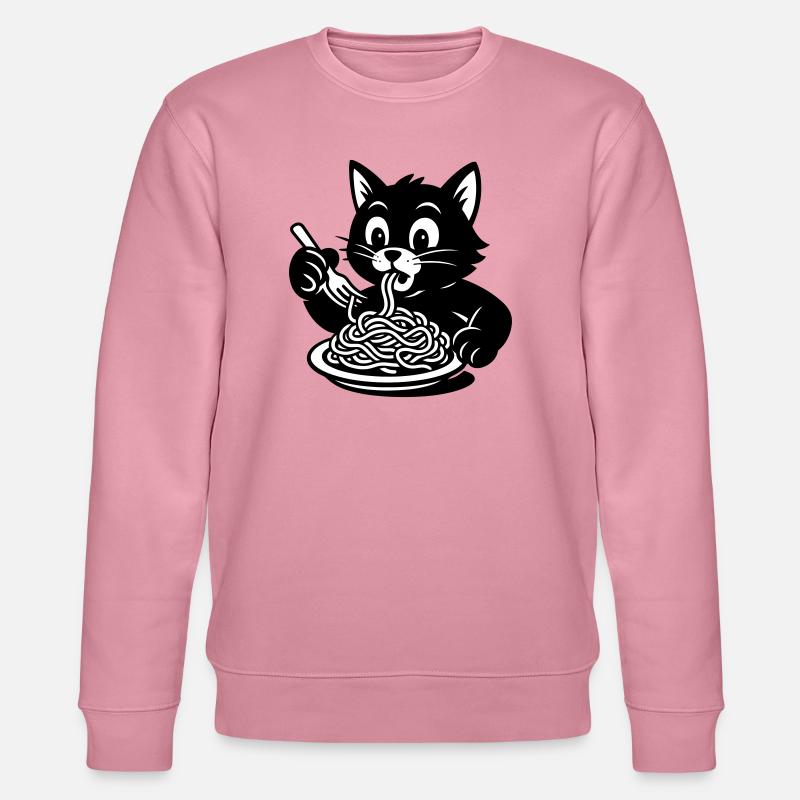 Cat Eats Spaghetti Meme - Stanley/Stella CHANGER Unisex Organic Sweatshirt - lilac dream