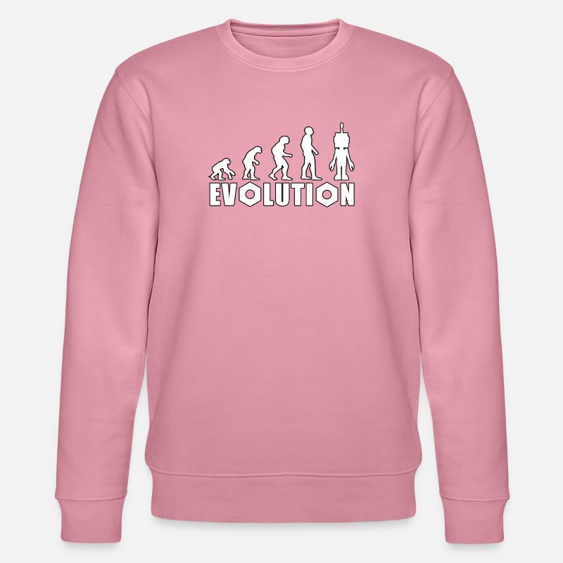 Evolution with robot figure design - Stanley/Stella CHANGER Unisex Organic Sweatshirt - lilac dream
