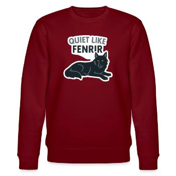 Leise wie Fenrir Wolf Design - Stanley/Stella Unisex Bio-Sweatshirt CHANGER  - Burgunderrot - Vorne - Nik (191cm) & Marisol (170cm)