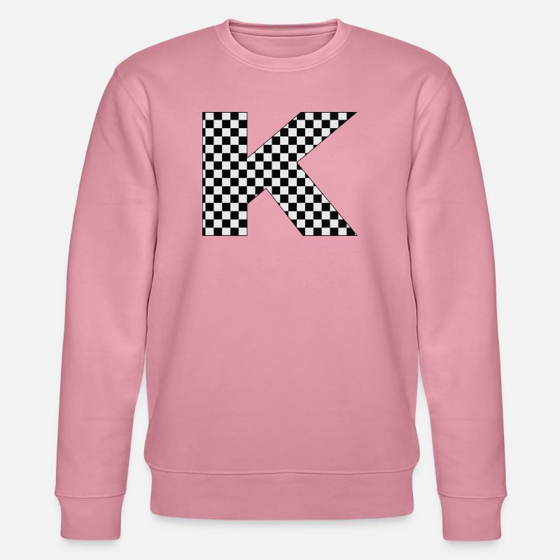 Schachbrett Muster Buchstabe K - Stanley/Stella Unisex Bio-Sweatshirt CHANGER  - Lila Traum