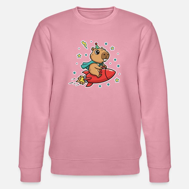 Capybara in Kinderrakete - Stanley/Stella Unisex Bio-Sweatshirt CHANGER  - Lila Traum