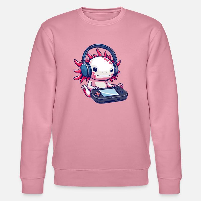 Axolotl mit Kopfhörern und Gaming-Controller - Stanley/Stella Unisex Bio-Sweatshirt CHANGER - Lila Traum