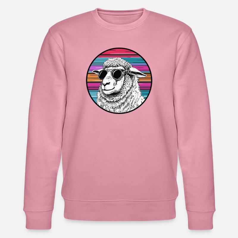 Lamasurfer mit Sonnenbrille - Stanley/Stella Unisex Bio-Sweatshirt CHANGER - Lila Traum