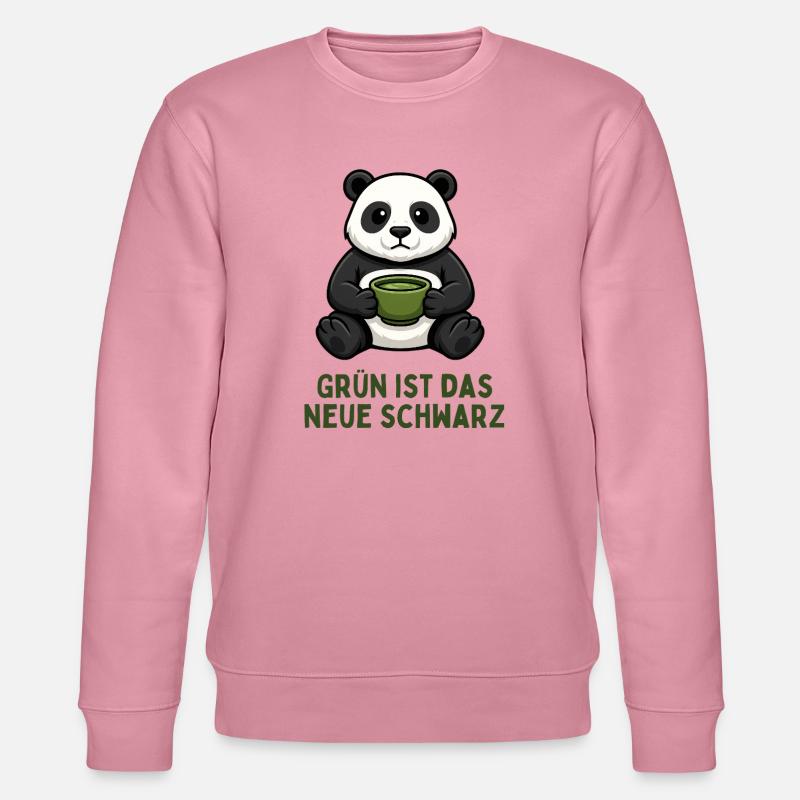 Panda Coffee Time Green Tea Drink - Stanley/Stella CHANGER Unisex Organic Sweatshirt - lilac dream