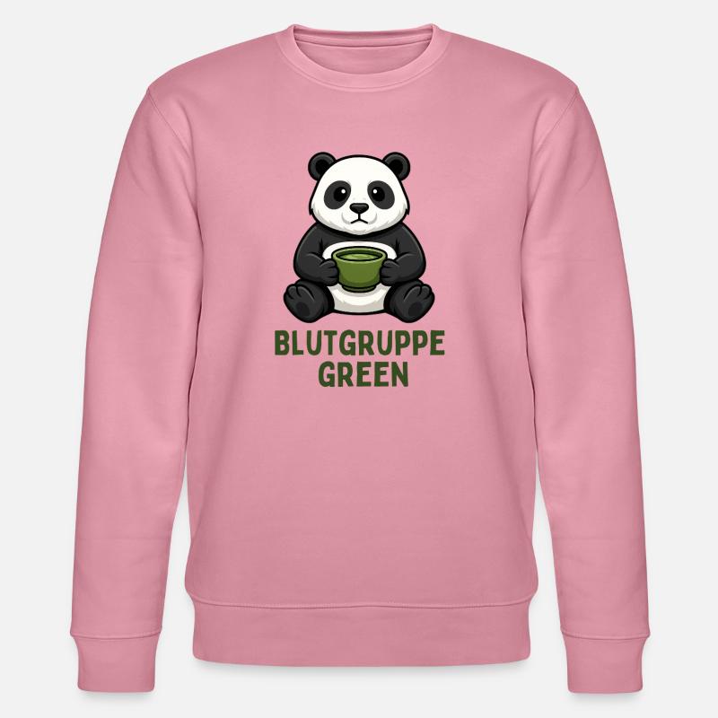 Blutgruppe Green Panda Tee Design  - Stanley/Stella Unisex Bio-Sweatshirt CHANGER  - Lila Traum