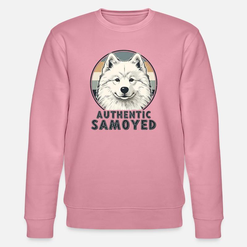Authentic Samoyed Lächeln Retro Hund - Stanley/Stella Unisex Bio-Sweatshirt CHANGER  - Lila Traum