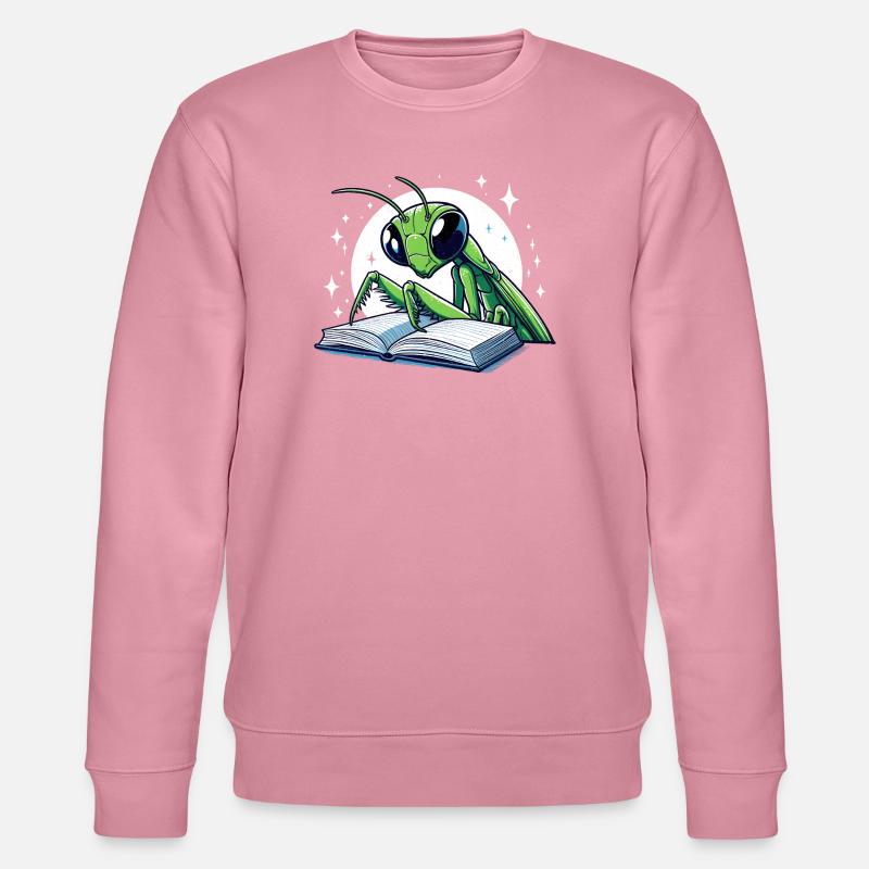 Lesender Grashüpfer im Sternenbuch - Stanley/Stella Unisex Bio-Sweatshirt CHANGER  - Lila Traum