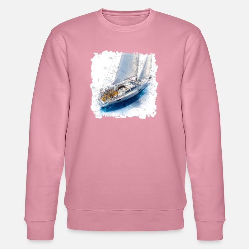 Skizzen Segelboot Bauplan - Stanley/Stella Unisex Bio-Sweatshirt CHANGER  - Lila Traum