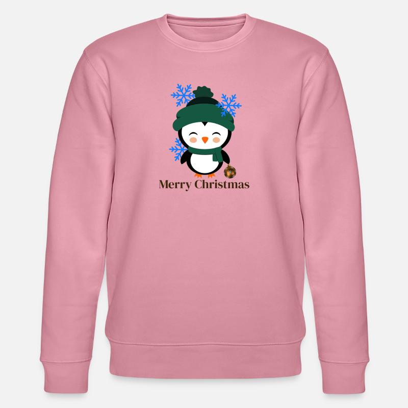 Winterpinguin mit Schneeflocken - Stanley/Stella Unisex Bio-Sweatshirt CHANGER  - Lila Traum