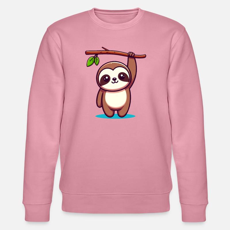 Cute Sloth (Chibi Comic) - Stanley/Stella CHANGER Unisex Organic Sweatshirt - lilac dream