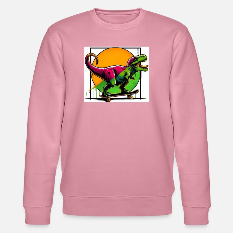 Dinosaurier auf Skateboard - Stanley/Stella Unisex Bio-Sweatshirt CHANGER  - Lila Traum