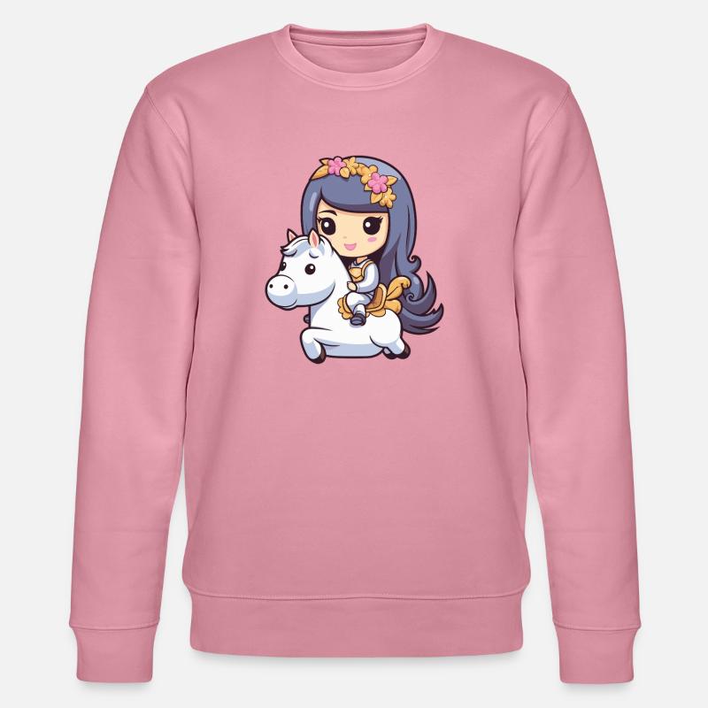Prinzessin Pferd Comic - Stanley/Stella Unisex Bio-Sweatshirt CHANGER  - Lila Traum