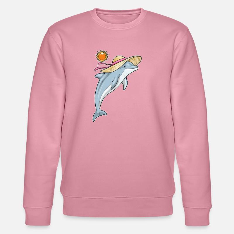 Delfin Strand Strohhut Sommer - Stanley/Stella Unisex Bio-Sweatshirt CHANGER  - Lila Traum