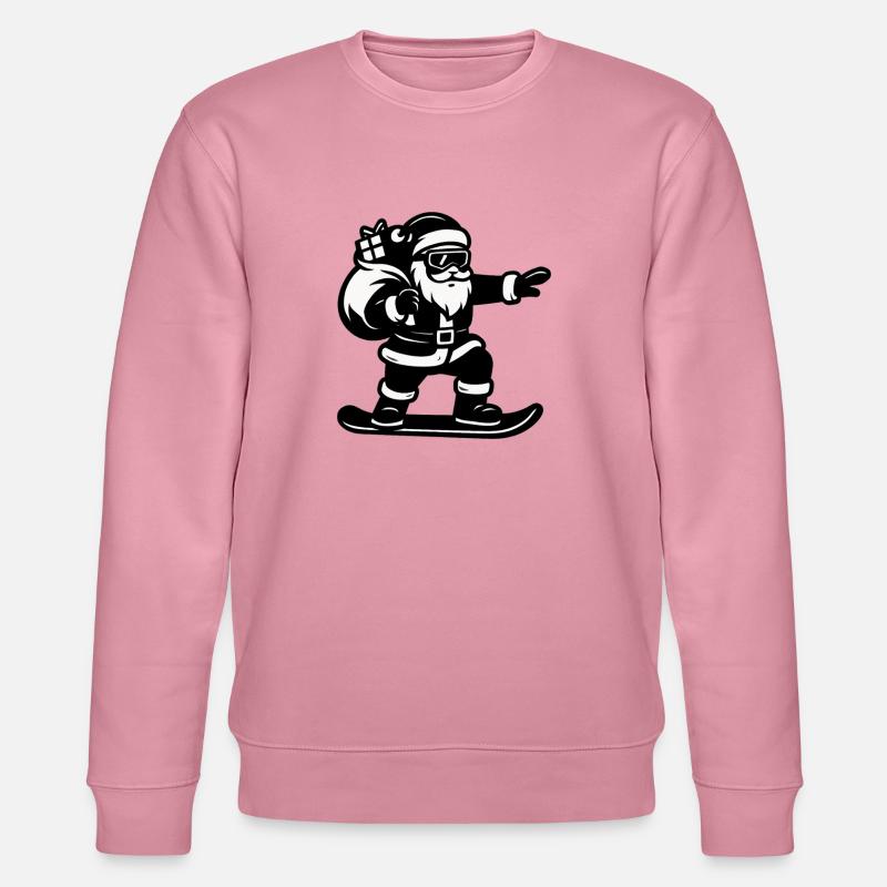 Santa auf Snowboard mit Geschenken - Stanley/Stella Unisex Bio-Sweatshirt CHANGER  - Lila Traum