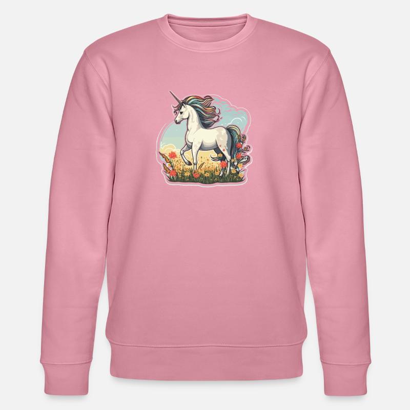 Einhorn im Sonnenfeld - Stanley/Stella Unisex Bio-Sweatshirt CHANGER  - Lila Traum