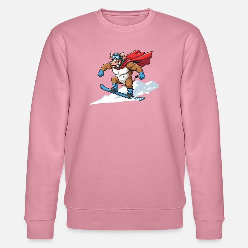 Snowboardender Super Stier Im Schnee - Stanley/Stella Unisex Bio-Sweatshirt CHANGER  - Lila Traum