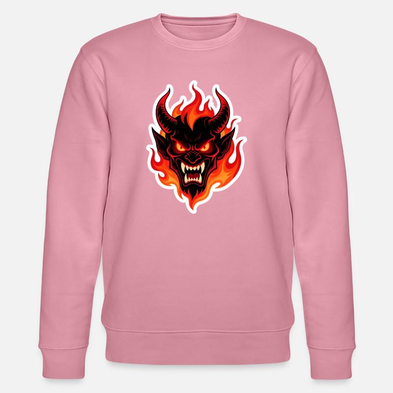 Feuriger Dämonenkopf - Stanley/Stella Unisex Bio-Sweatshirt CHANGER  - Lila Traum