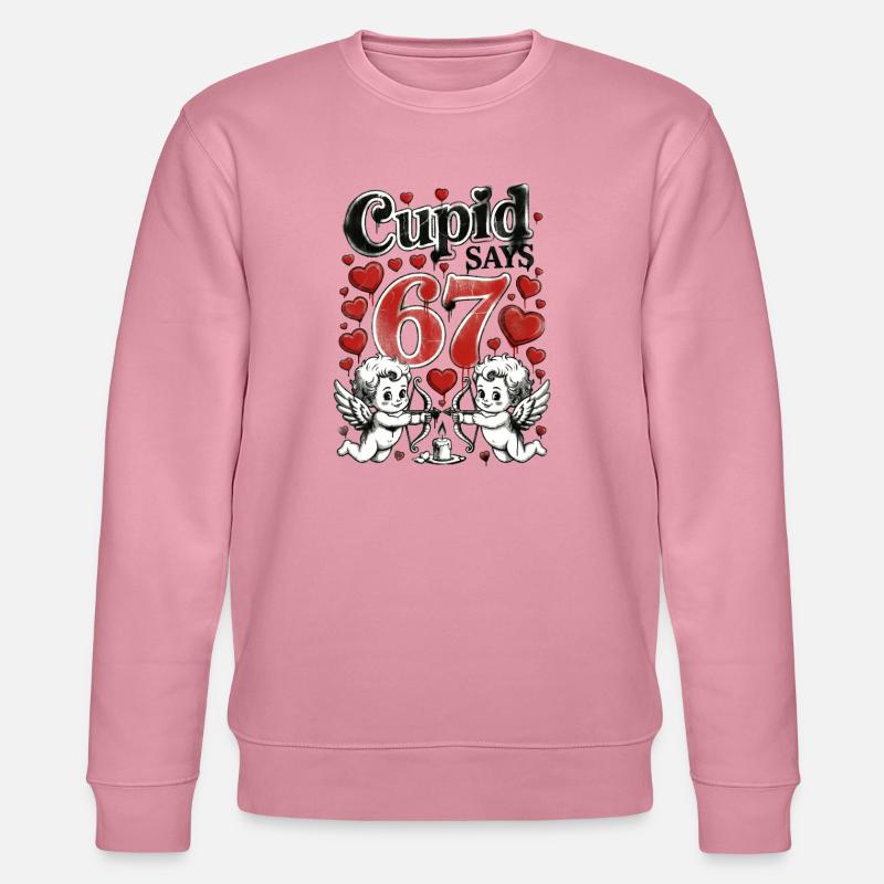Cupid sagt 67 Herzen Liebesdesign - Stanley/Stella Unisex Bio-Sweatshirt CHANGER  - Lila Traum