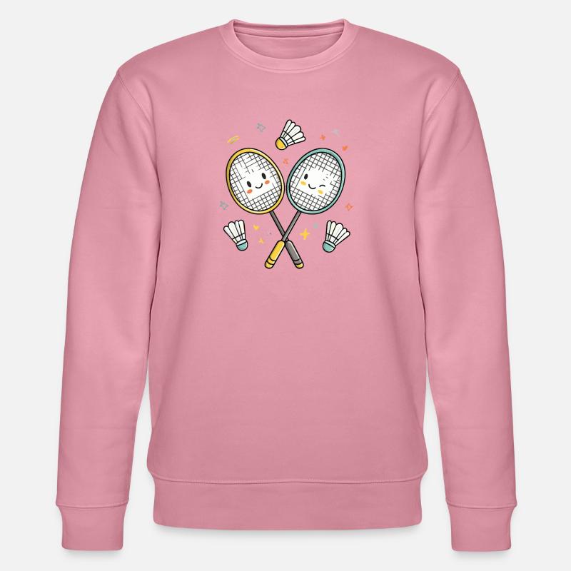 Lachende Badmintonfreunde - Stanley/Stella Unisex Bio-Sweatshirt CHANGER  - Lila Traum