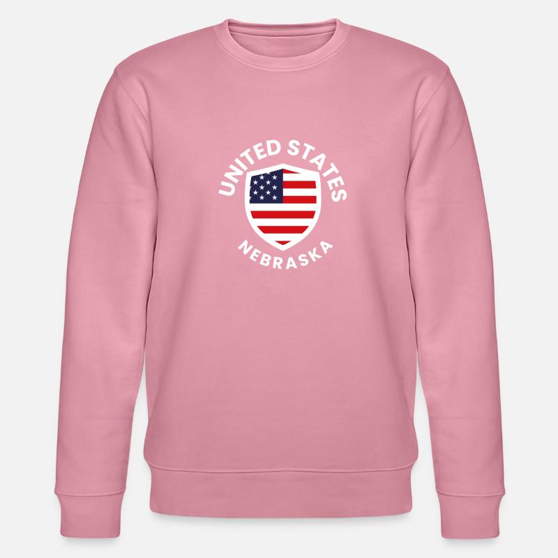 Nebraska Flag Shield Patch - Stanley/Stella CHANGER Unisex Organic Sweatshirt - lilac dream