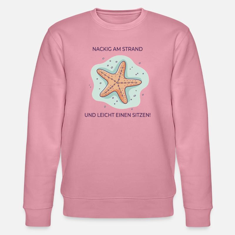 Nackig am Strand – Lustiger Seestern Spruch - Stanley/Stella Unisex Bio-Sweatshirt CHANGER - Lila Traum