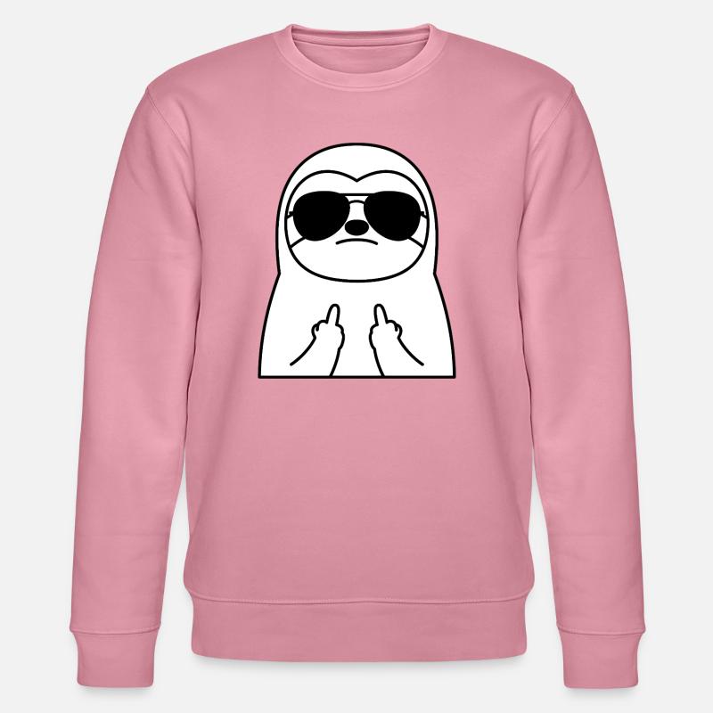 Faultier mit Sonnenbrille und Mittelfinger - Stanley/Stella Unisex Bio-Sweatshirt CHANGER  - Lila Traum