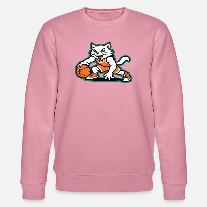 Basketball Cat Dunk - Stanley/Stella Unisex Bio-Sweatshirt CHANGER  - Lila Traum