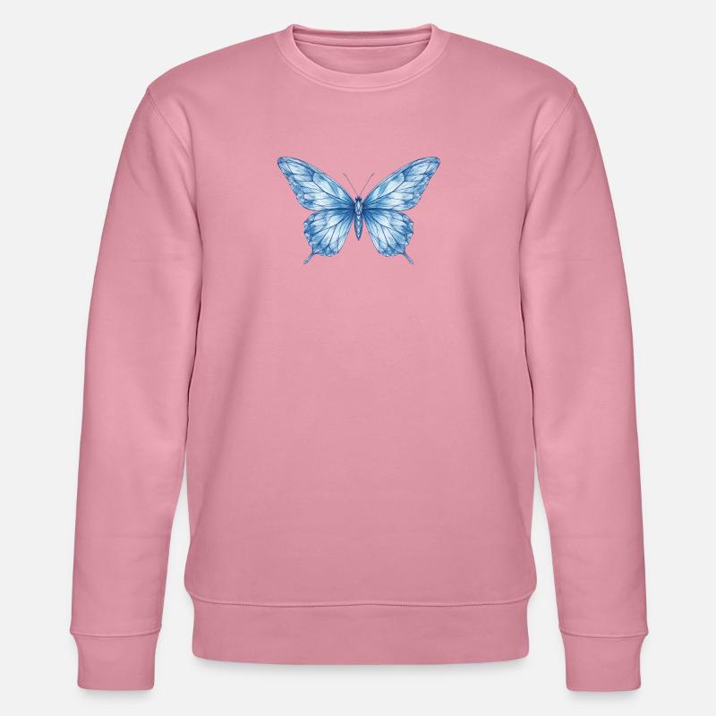 Blauer Geometrischer Schmetterling - Stanley/Stella Unisex Bio-Sweatshirt CHANGER  - Lila Traum