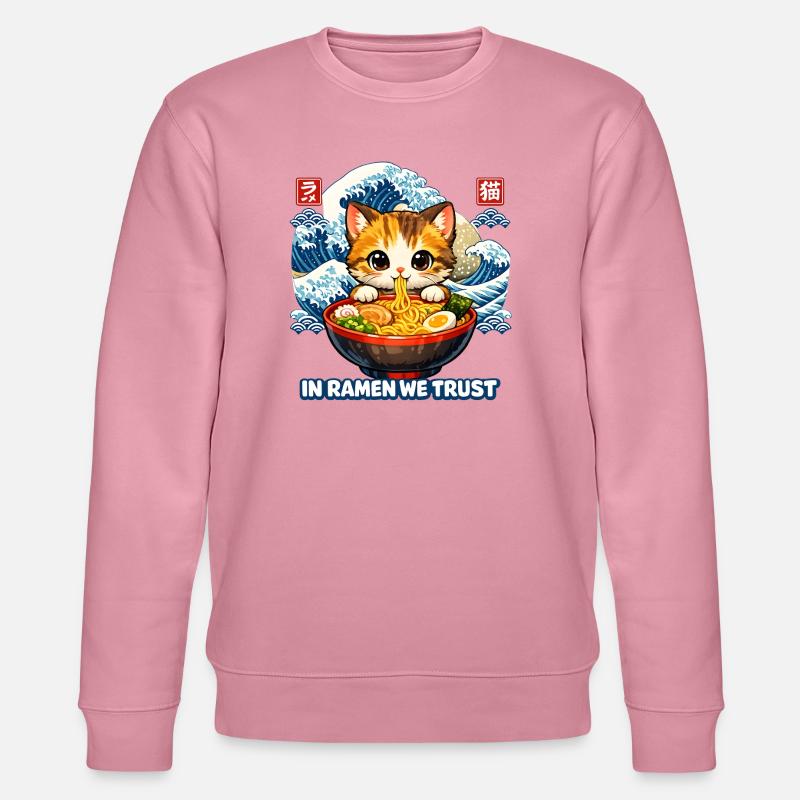 In Ramen We Trust Cat - Stanley/Stella CHANGER Unisex Organic Sweatshirt - lilac dream