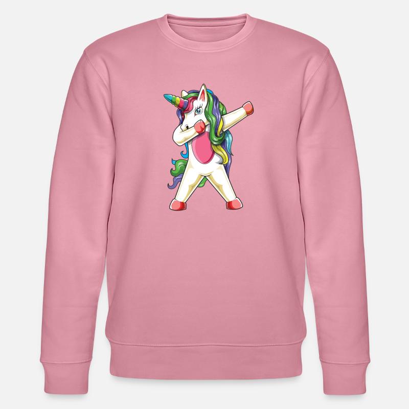 Lustiger Dabbing Einhorn-Regenbogen-Magischer Tanz - Stanley/Stella Unisex Bio-Sweatshirt CHANGER  - Lila Traum