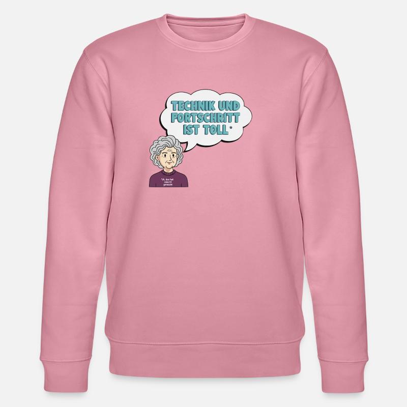 Technikliebe mit Oma Comic - Stanley/Stella Unisex Bio-Sweatshirt CHANGER  - Lila Traum