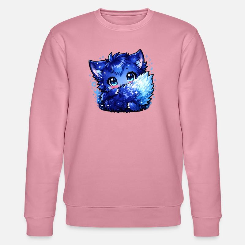 Blauer Eisfuchs Chibi-Design - Stanley/Stella Unisex Bio-Sweatshirt CHANGER  - Lila Traum