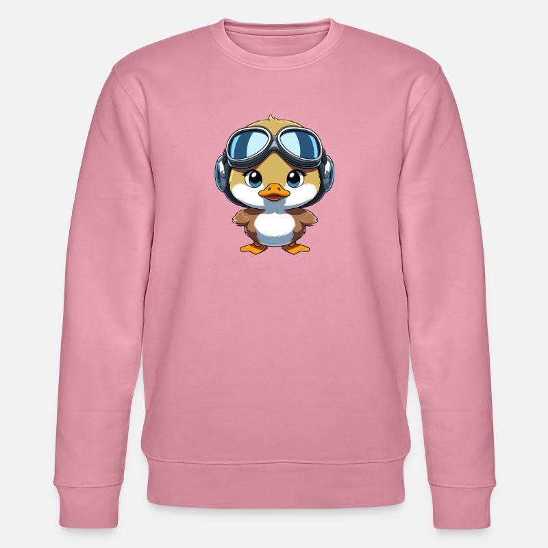 Quakender Pilot mit Fliegerbrille - Stanley/Stella Unisex Bio-Sweatshirt CHANGER  - Lila Traum