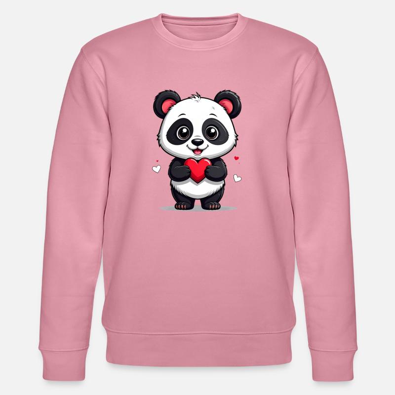 Panda mit Herz - Stanley/Stella Unisex Bio-Sweatshirt CHANGER  - Lila Traum